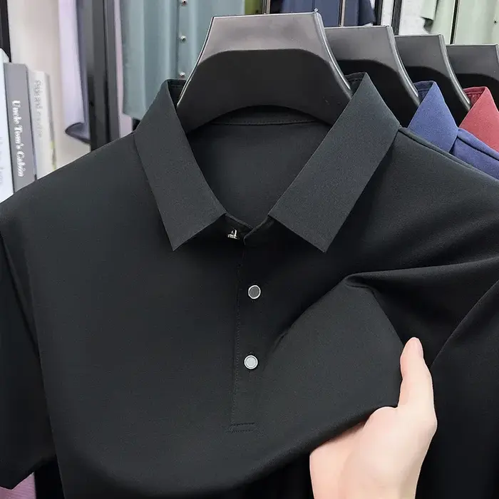 Polo en soie de mûrier pour hommes