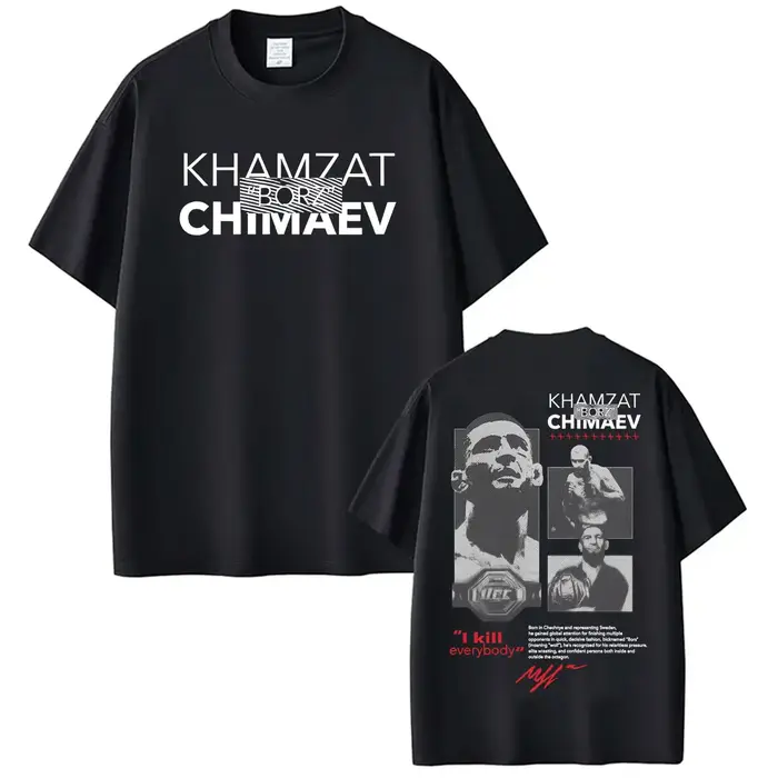 T-shirt à logo Khamzat Chimaev « borz » pour hommes et femmes