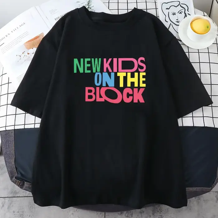 NKOTB-T-shirt imprimé du groupe de musique pop pour hommes et femmes, en coton, doux, de haute quali