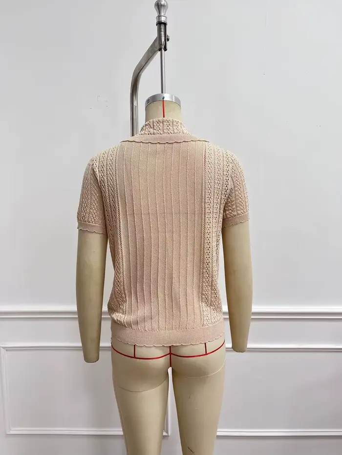 Pull-over slim fit à manches courtes pour femme