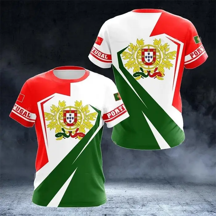 T-shirt imprimé emblème national du Portugal pour hommes