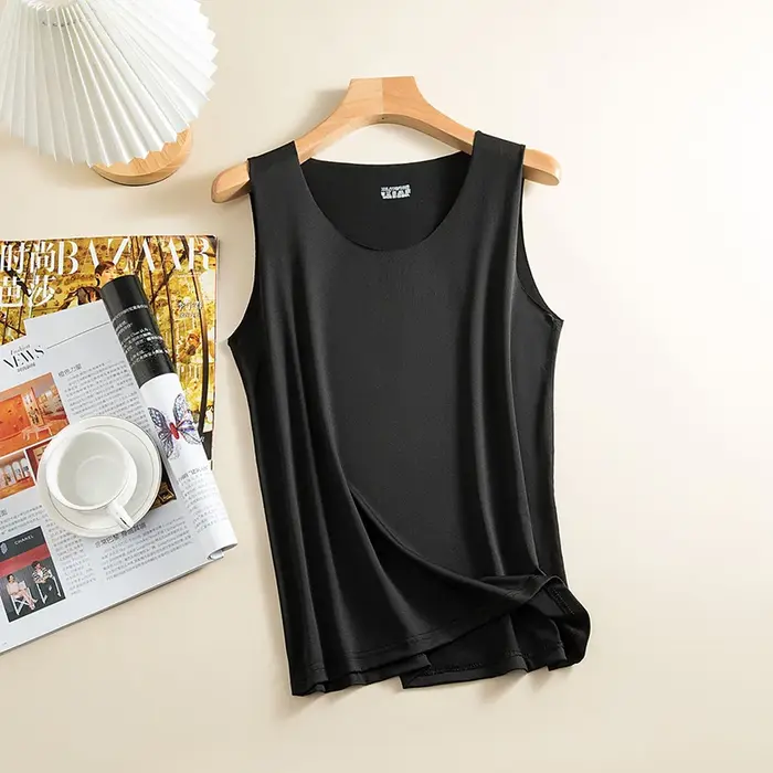 Camisole à col en U pour femme, haut court décontracté, chemise précieuse, document solide, t-shirt