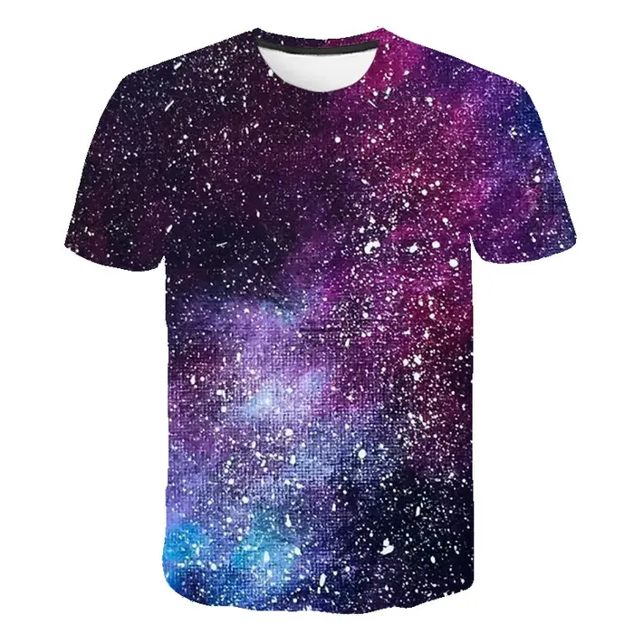 Galaxy Space T-shirt imprimé 3D mode Streetwear hommes femme col rond t-shirts décontractés été surdimensionné Harajuku