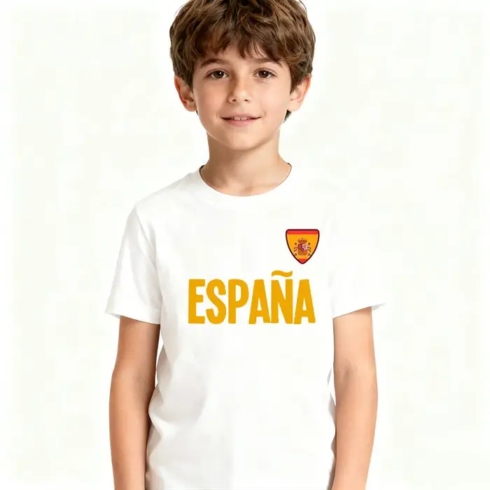 T-shirt ESPANA, vêtements décontractés pour la vie quotidienne des enfants espagnols, col rond, T-sh