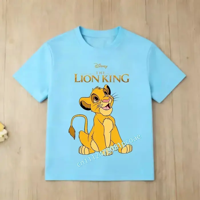 T-shirt de sport pour garçons et filles - Haut décontracté avec imprimé de dessin animé Le Roi Lion