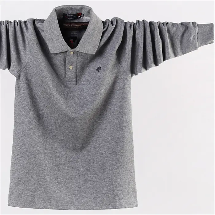 Polo à Manches sulfpour Homme, en Coton, Couleur Unie, Noir, Vert, Marine, Grande Taille 7XL, Mode D