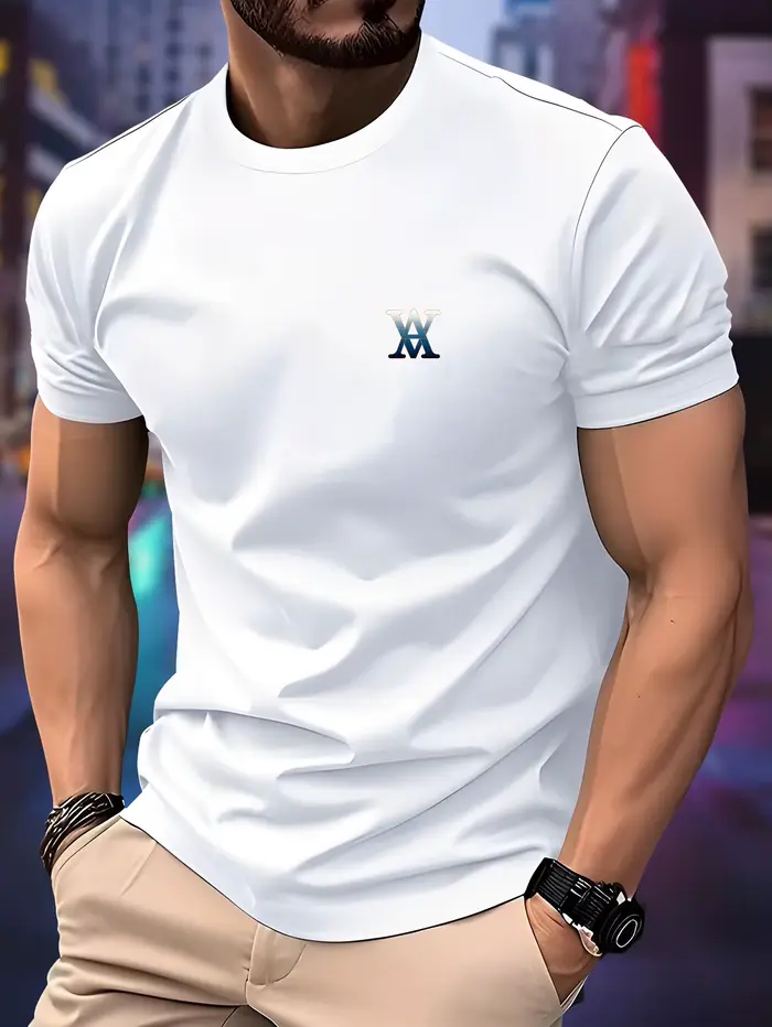 T-shirt de course à col rond pour hommes