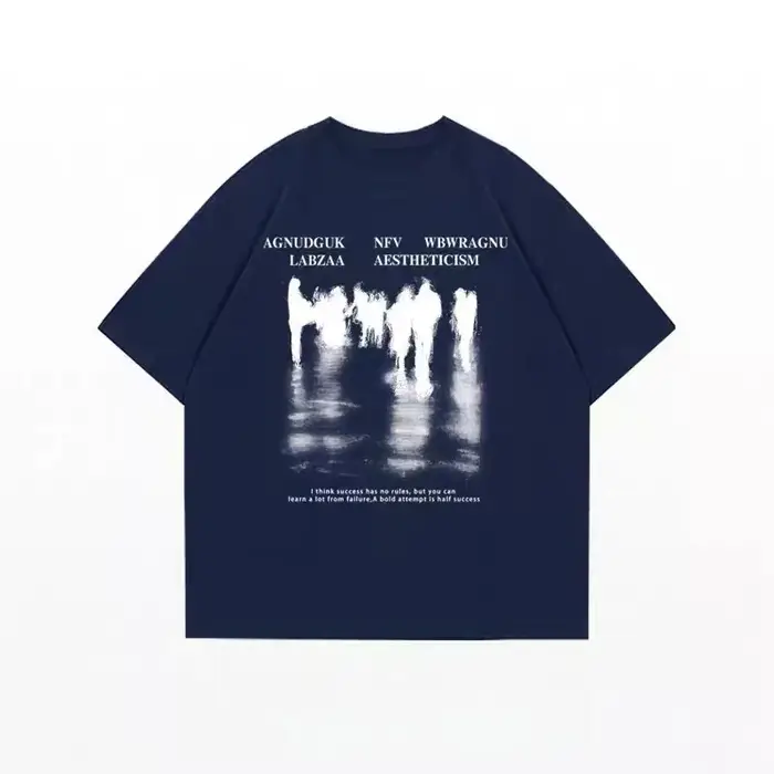 T-shirt à manches courtes ample à col rond imprimé pour homme