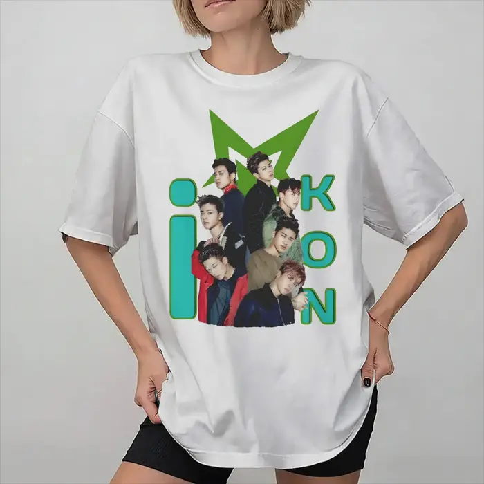 T-shirt du groupe iKON Kpop pour hommes et femmes, vêtements 100% coton, nouvelle collection