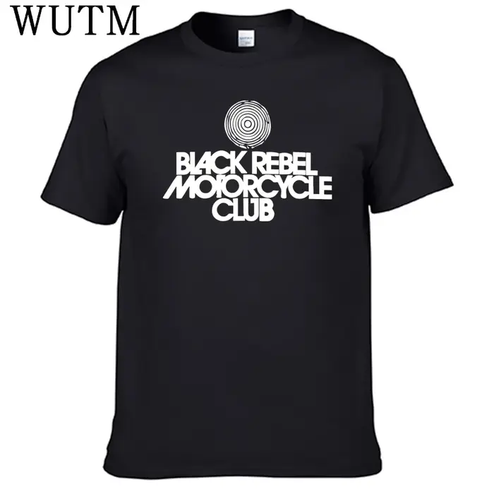 T-shirt noir Rebel Motorcycle Club pour hommes, 100% coton