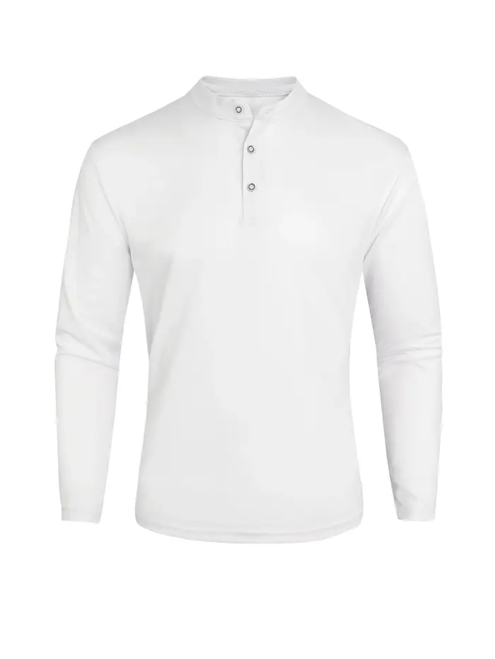 Hommes de Henry Col Manches Longues Polo Chemise