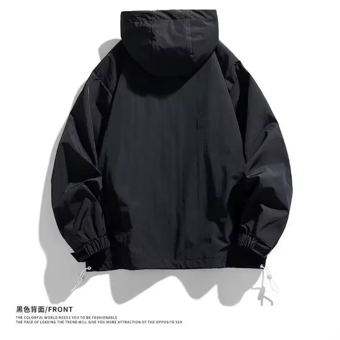 Veste pull à capuche pour hommes, coupe-vent décontractée avec plusieurs poches, veste de sport de plein air, demi-fermeture éclair, coque rigide à capuche