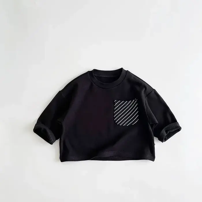 T-shirt rayé à la mode, polyvalent, décontracté, ample, col rond, nouveau Design, manches longues, c
