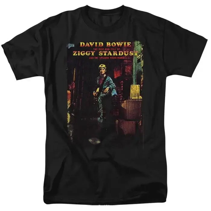T-shirt Rock Hip Pop David Bowie Ziggy Stardust avec imprimé album, haut décontracté ample, T-shirt