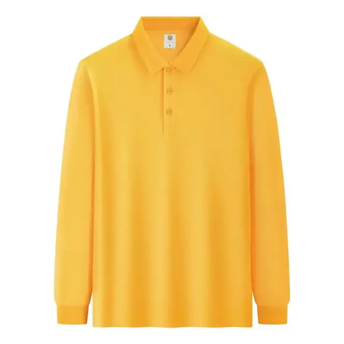 Polo Solide à Manches sulfavec Logo à Motif Personnalisé