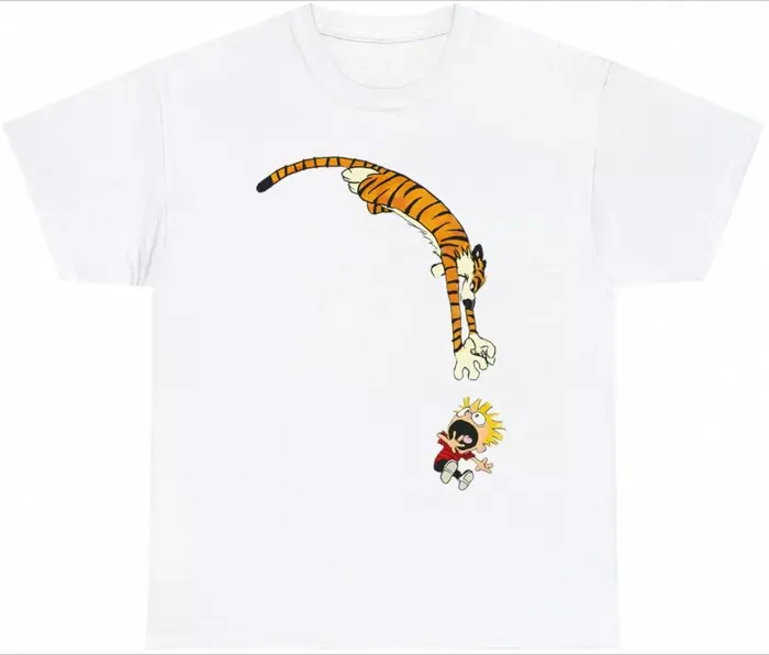 Calvin et Hobbes Comics Fan 90s Vintage drôle T-Shirt hommes femmes unisexe col rond manches courtes