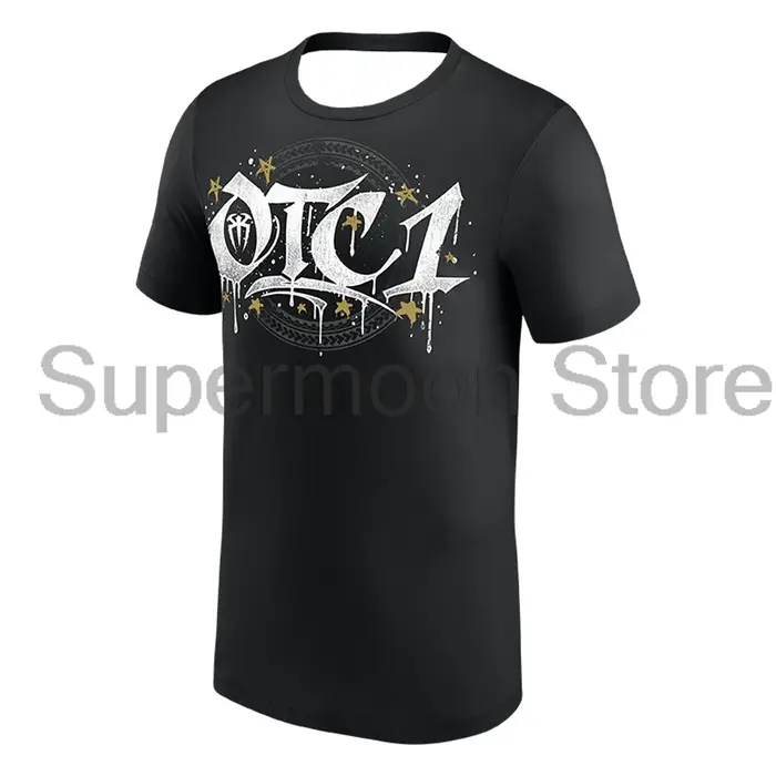 Roman Reigns Gold OTC1 T-shirt col rond à manches courtes Streetwear pour femmes et hommes