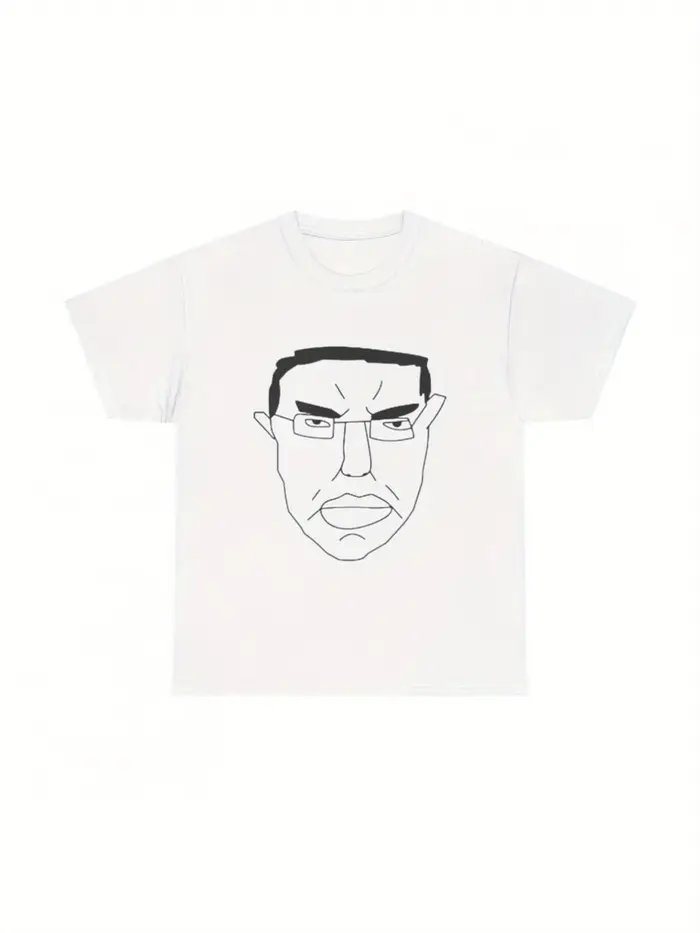 T-shirt graphique avec motifs de visages Chud/Wojak/Chad - Graphiques de visages noirs sur un t-shir