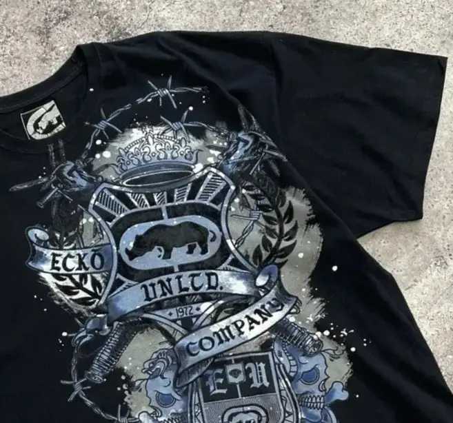 Ecko Rhino imprimé graphique t-shirt Y2K Vintage surdimensionné Streetwear