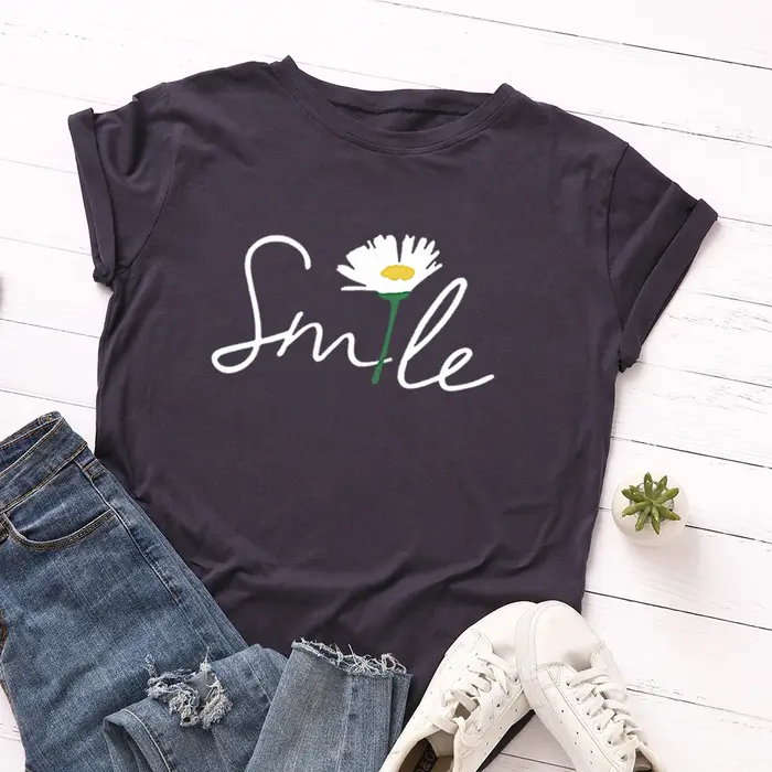 JBatteries CY-T-shirt en coton à manches courtes pour femmes