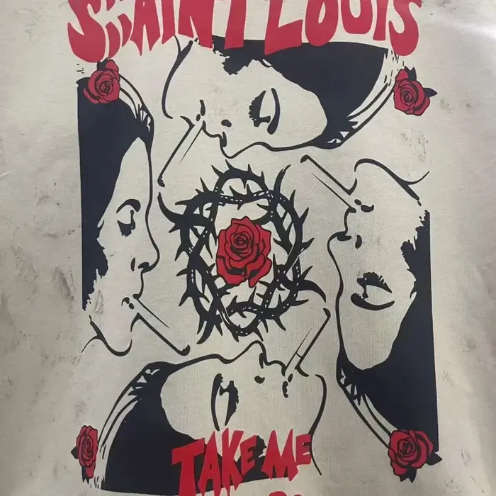 T-shirt sans manches vintage imprimé délavé Saint Mens