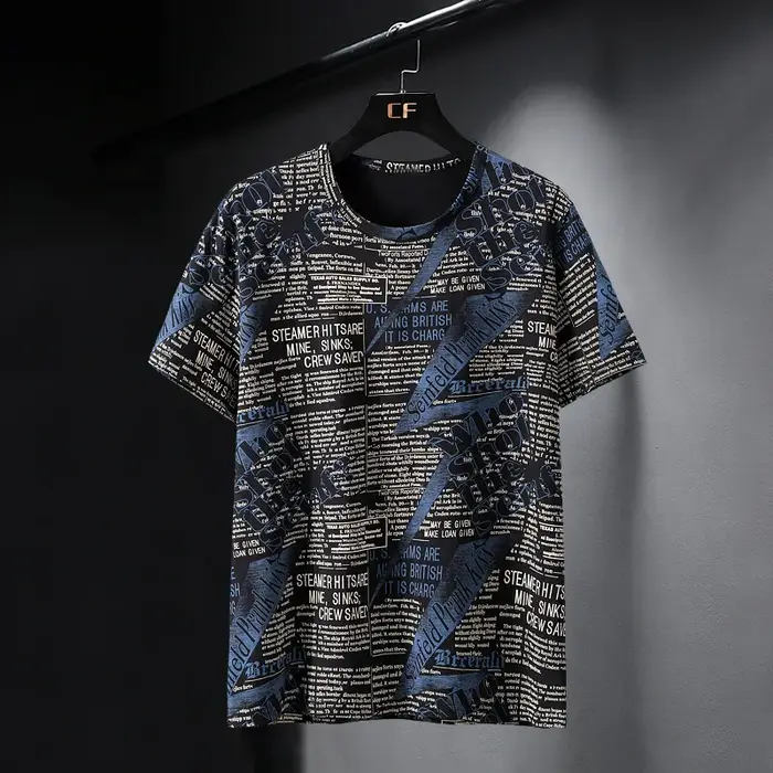 T-Shirt Surdimensionné pour Homme, Vêtement d'Été, Hip Hop, Décontracté, avec Lettres Imprimées, Gra