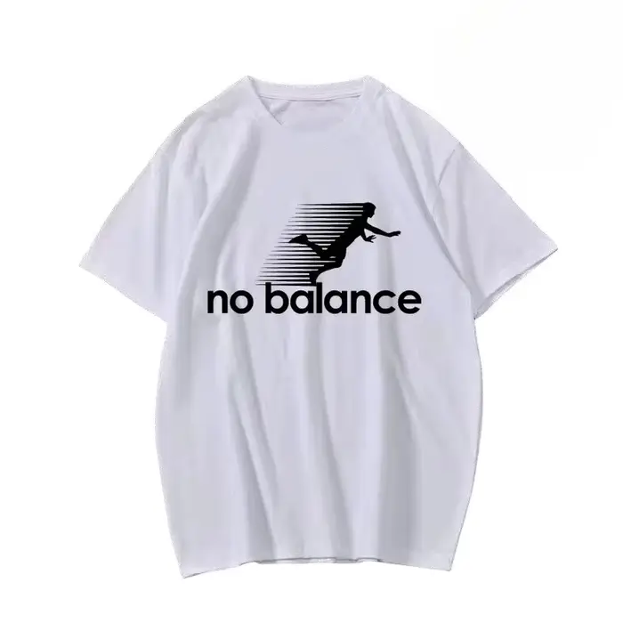 T-shirt imprimé No Balance, haut en coton tendance, style unisexe, sport, Y2K, Harajuku, pour hommes