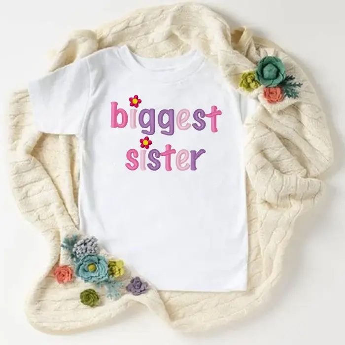 Grande sœur petite sœur jumeaux sœur T-shirt enfants manches courtes hauts correspondant tenue