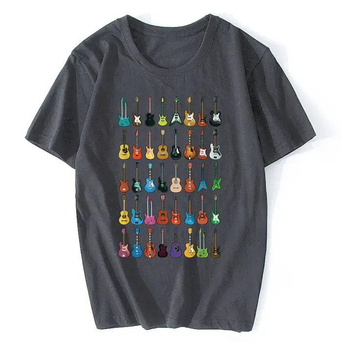 Amour guitare T-shirt hommes différentes guitares