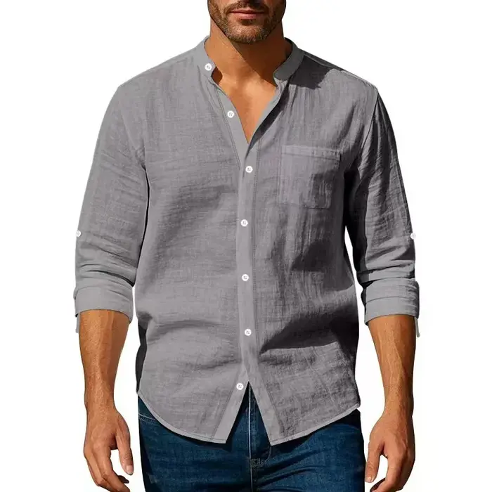 Chemise en coton et lin pour homme