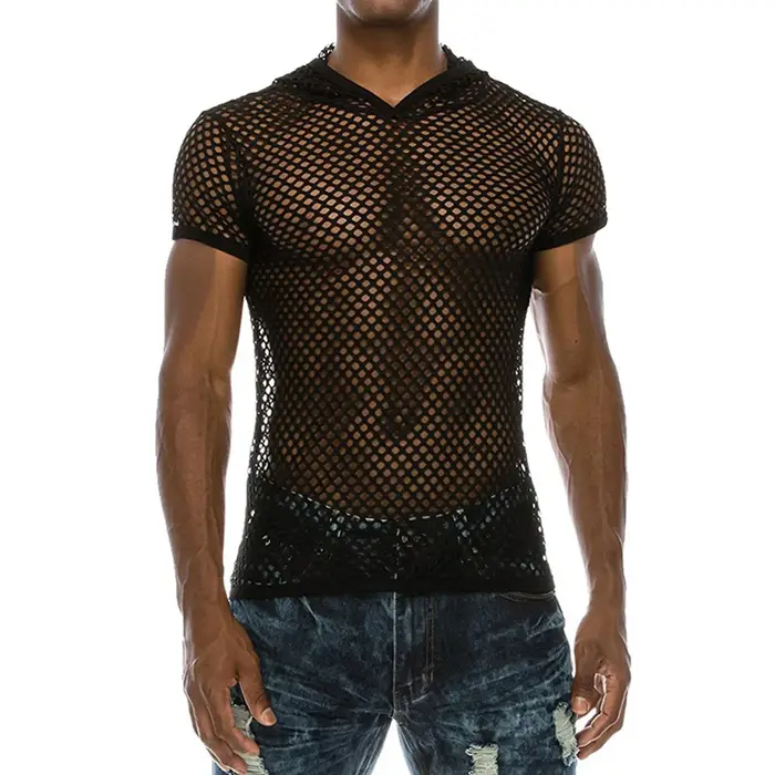 T-Shirts hauts transparents à manches courtes, légèrement extensible, noir, couleur unie, T-shirt qu