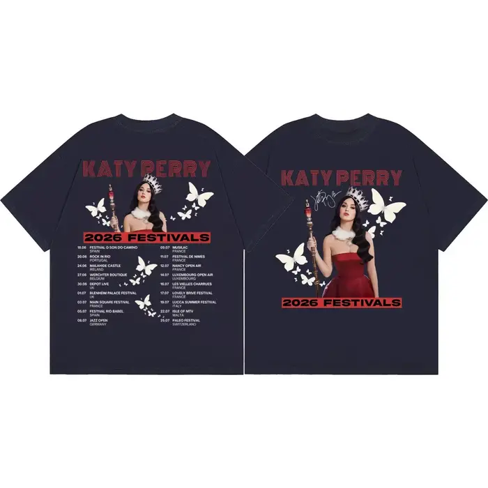 T-shirt Katy Perry 2026 Fastivals Tour Merch pour hommes et femmes