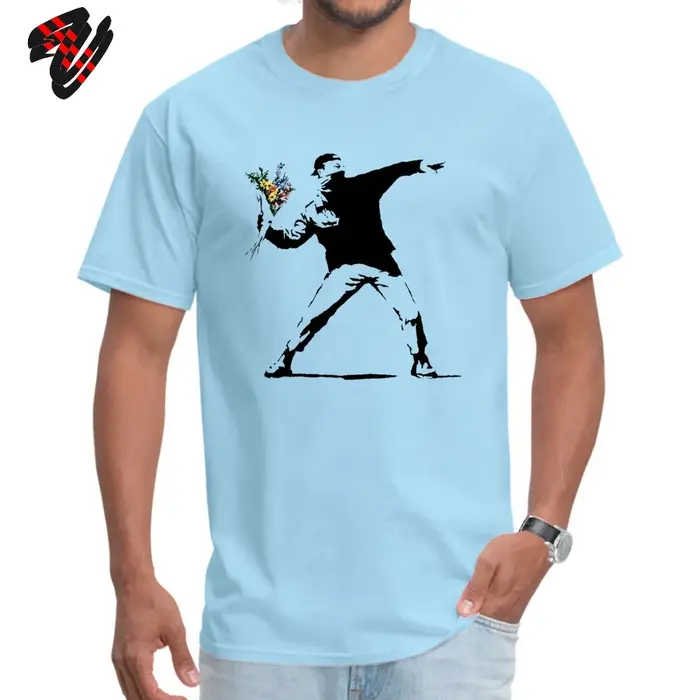 Swag Banksy lanceur de fleurs T-shirts 100% coton tissu hommes t-shirt