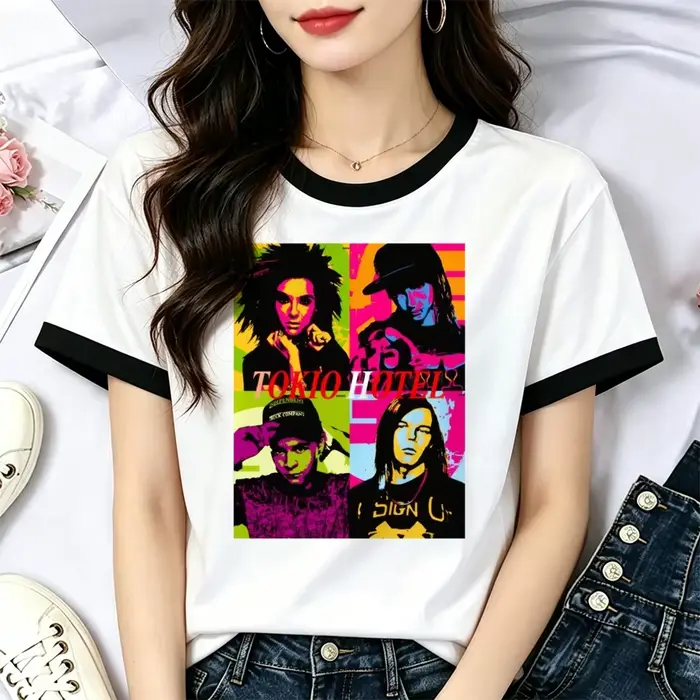 Tokio Hotel t-shirt femme dollette anime liquidation streetwear t-shirt d'été pas cher harajuku vintage graphique manga