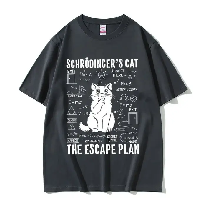 Schrodinger amoureux des chats drôle Meme T-shirt été hommes femmes décontracté coton Vintage Streetwear unisexe surdimensionné à manches courtes t-shirts