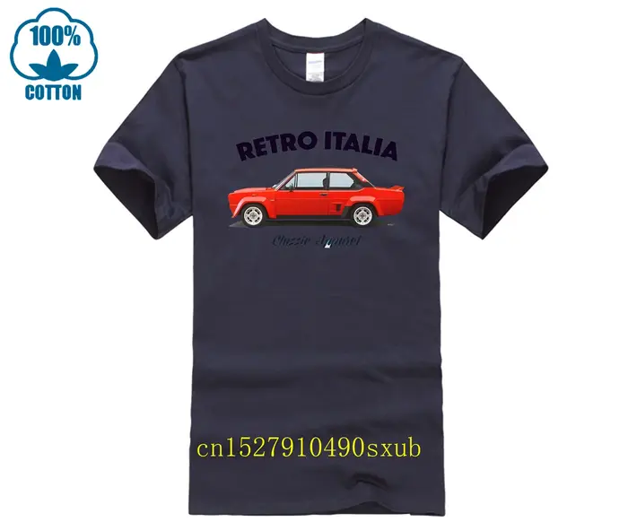 T-shirt FIAT 131 ABARTH STRADALE. RÉTRO ITALIE. VOITURE CLASSIQUE. CHAMPION RALLY