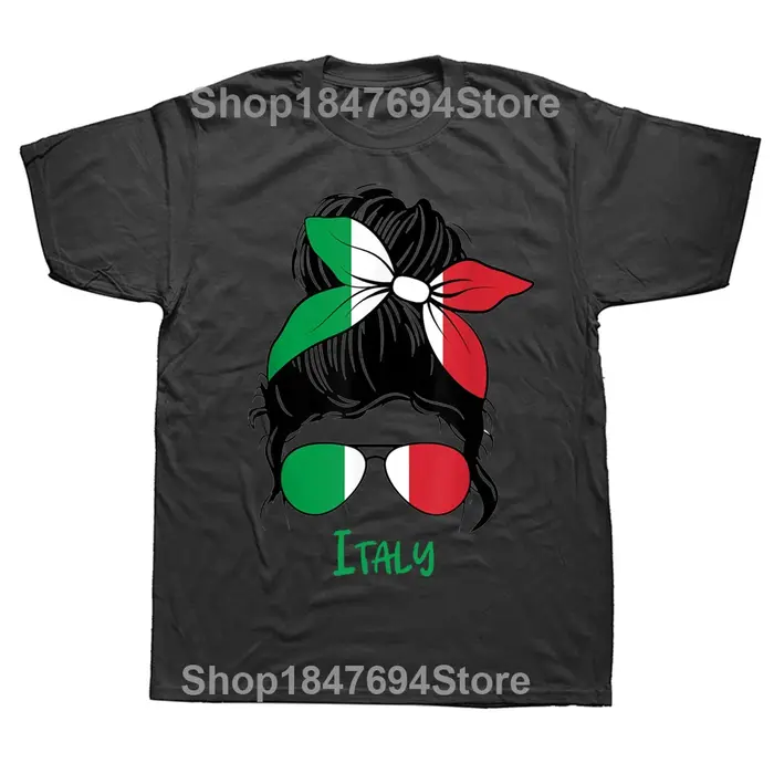 Fille italienne drapeau italien t-shirts graphique coton Streetwear à manches courtes cadeaux d'anniversaire Style d'été T-shirt vêtements pour hommes