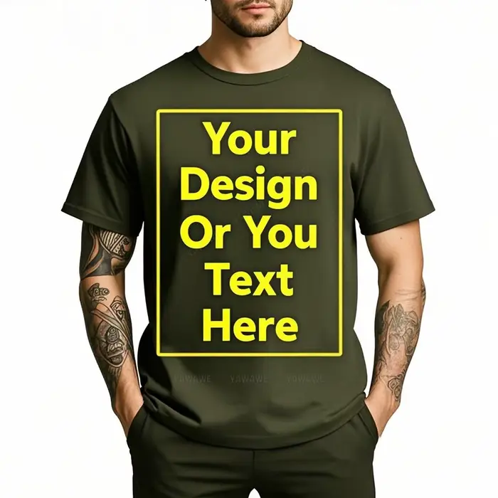 T-shirt personnalisé pour hommes concevoir votre Logo ici coton unisexe