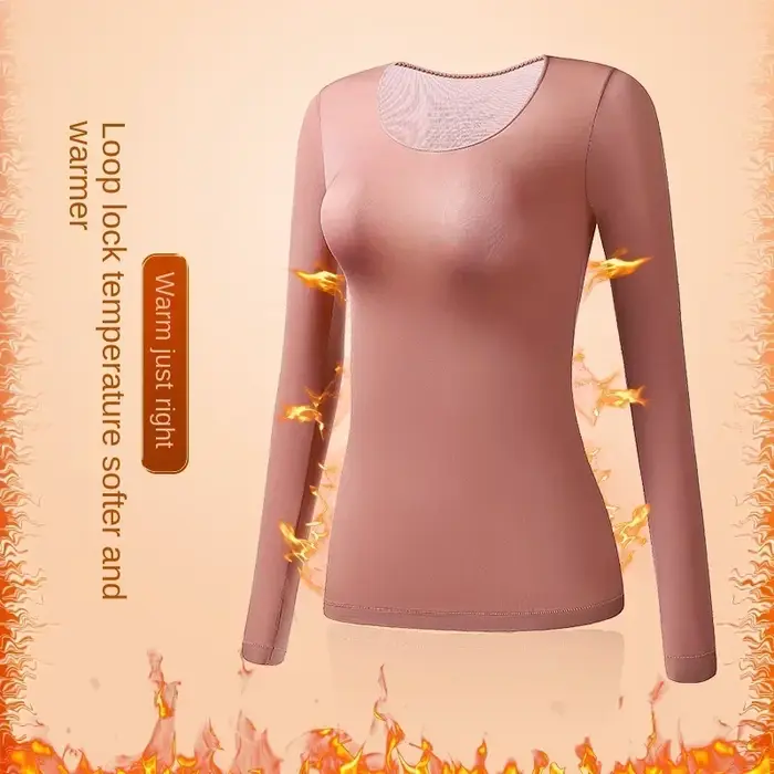 Hiver femmes sous-vêtement thermique chemise à manches longues T-shirt automne mince haut