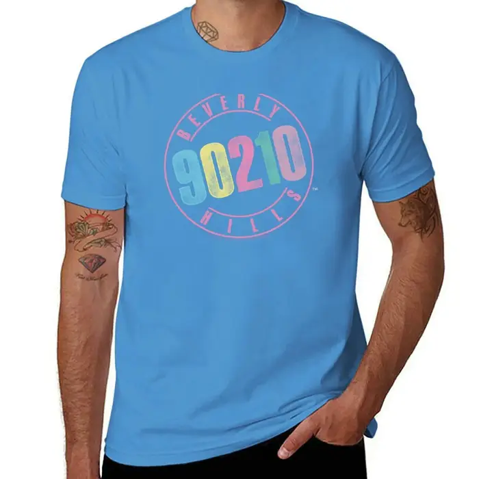 T-shirt à logo rétro pastel vintage pour hommes