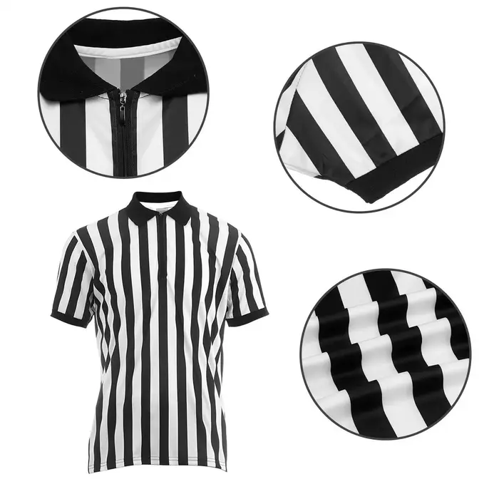 Chemise d'arbitre rayée pour hommes et femmes