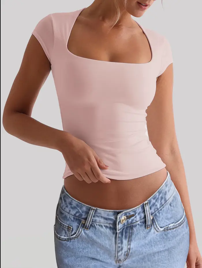 T-shirt de sport extensible et ajusté pour femmes, été 2026
