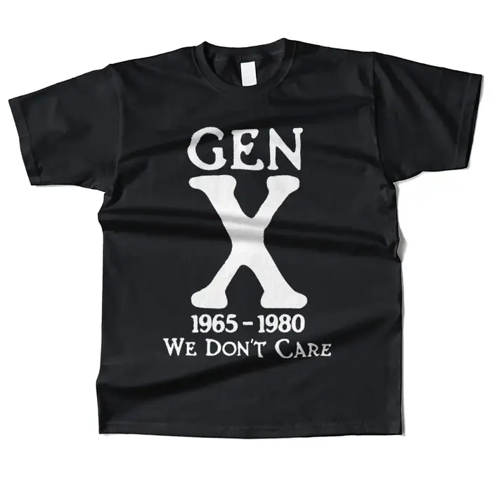 Hommes coton Gen X 1965-1980 nous ne se soucis pas graphique haute qualité t-shirt rue Style décontracté