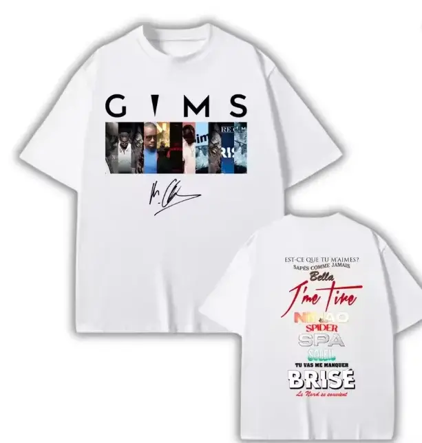T-shirt graphique de la tournée musicale 2026 du rappeur Maître Gims, 100% coton, unisexe, pour homm