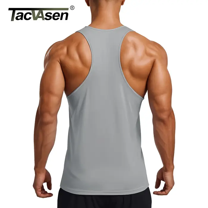 TACVASEN Débardeurs Homme Séchage Rapide UPF 80+ pour Fitness, Entraînement, Musculation, Course à Pied et Sport d'Été