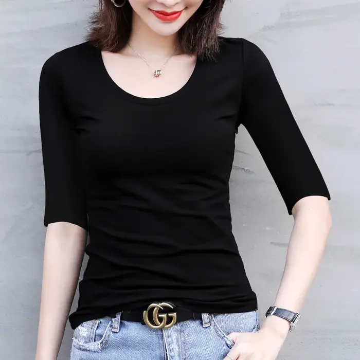 MRMT 2026 Nouveau T-shirt blanc pour femme à manches mi-longues