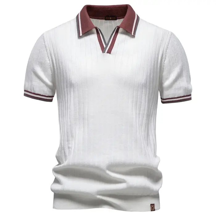 AIOPESON Polo pour homme 100% coton doux et agréable pour la peau, col uni, style Old Money, élégant