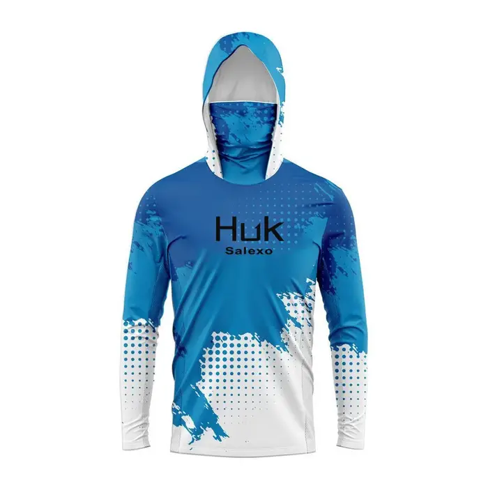 Huk SalexoHUK UPF 50 + manches longues à capuche couverture faciale chemises de pêche séchage rapide respirant