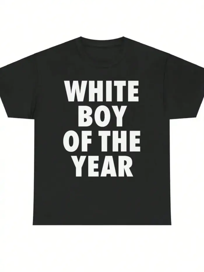 Blanc garçon de l'année t-shirts coton imprimé à manches courtes T-shirt rétro décontracté Streetwear Vintage