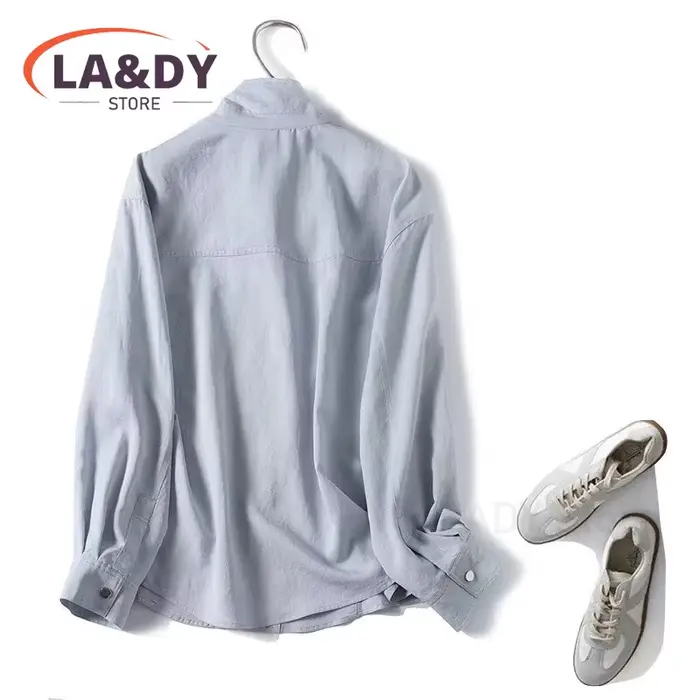 Chemisiers et Hauts Femme Printemps 2026 Nouvelle Collection Boutonnés Manches Longues Élégants Unis pour le Bureau